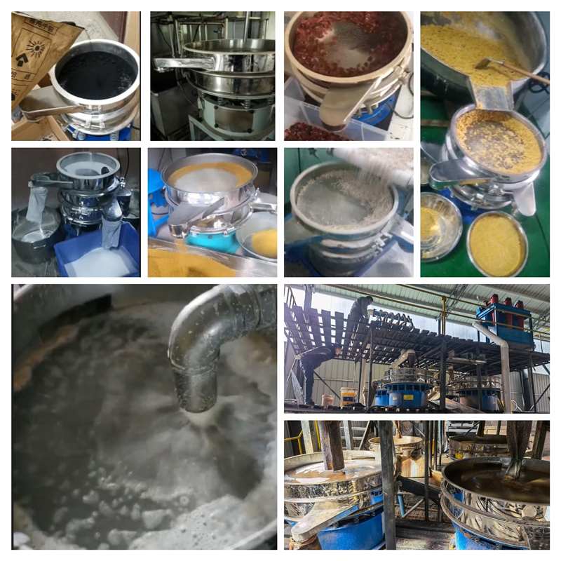 圓形振動(dòng)篩適用行業(yè)：食品，陶瓷，醫(yī)藥，冶金，化工等行業(yè)。