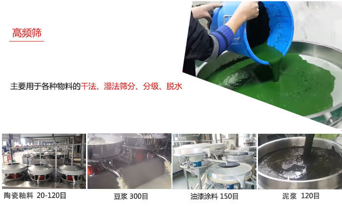 用于各種物料的干法，濕法，分級(jí)，脫水等功能