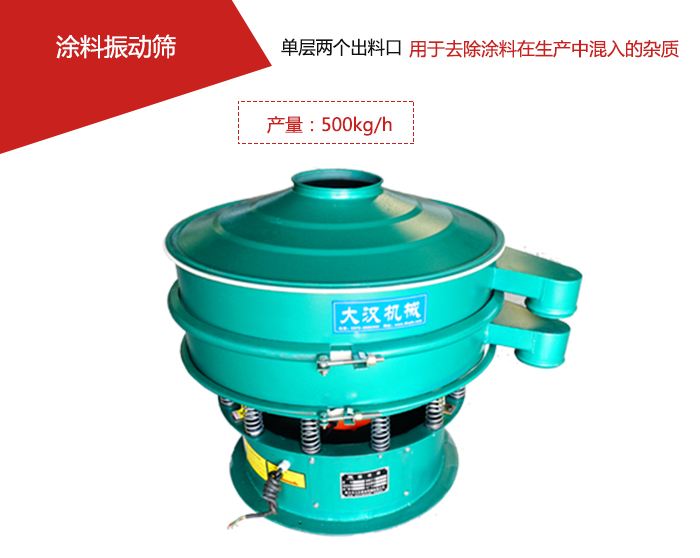 涂料屬于普通不易發(fā)生反應(yīng)的物料，所以涂料振動(dòng)篩采用的是碳鋼材質(zhì)。