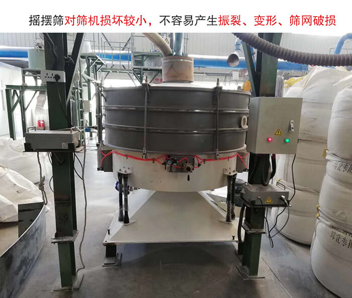 搖擺篩沒有振動力借助的主要是篩箱搖晃，所以磨損較小。