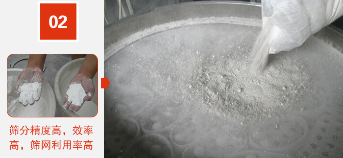 篩分精度高，效率高，篩網(wǎng)利用率高。